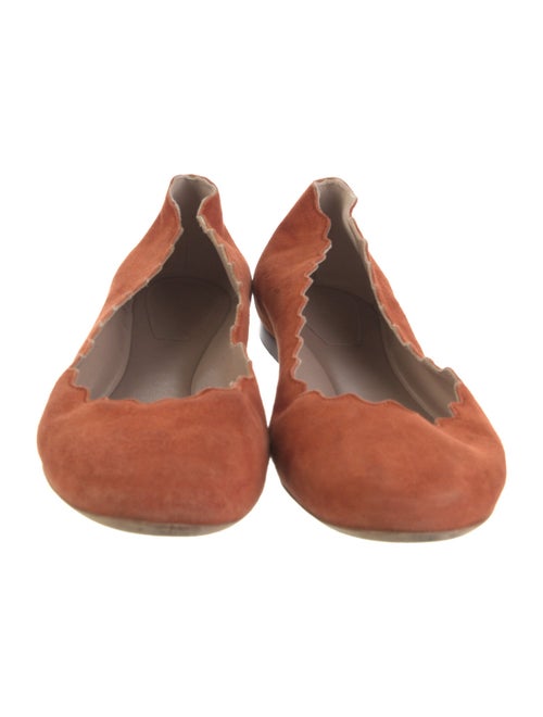 Chloé Suede Scalloped Accent Ballet Flats