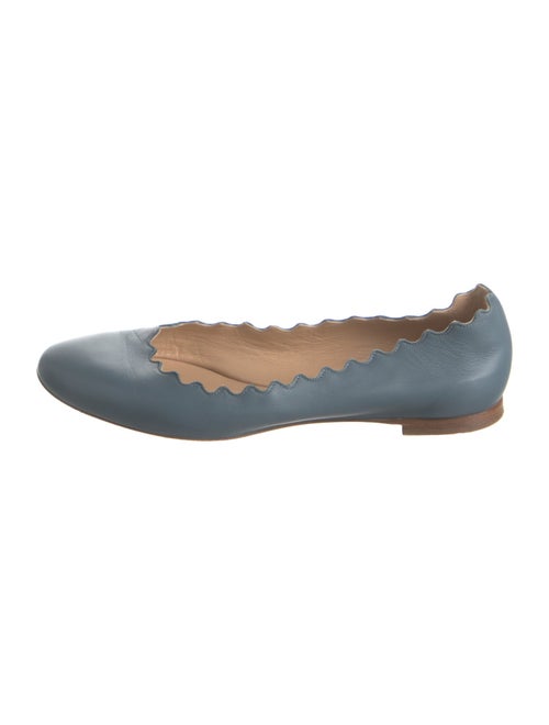 Chloé Leather Scalloped Accent Ballet Flats