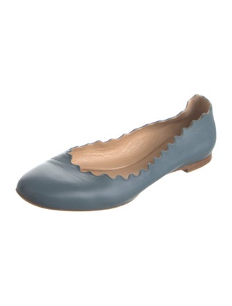 Chloé Leather Scalloped Accent Ballet Flats
