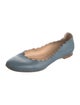 Chloé Leather Scalloped Accent Ballet Flats