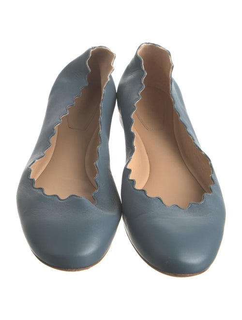 Chloé Leather Scalloped Accent Ballet Flats