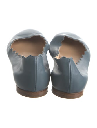 Chloé Leather Scalloped Accent Ballet Flats