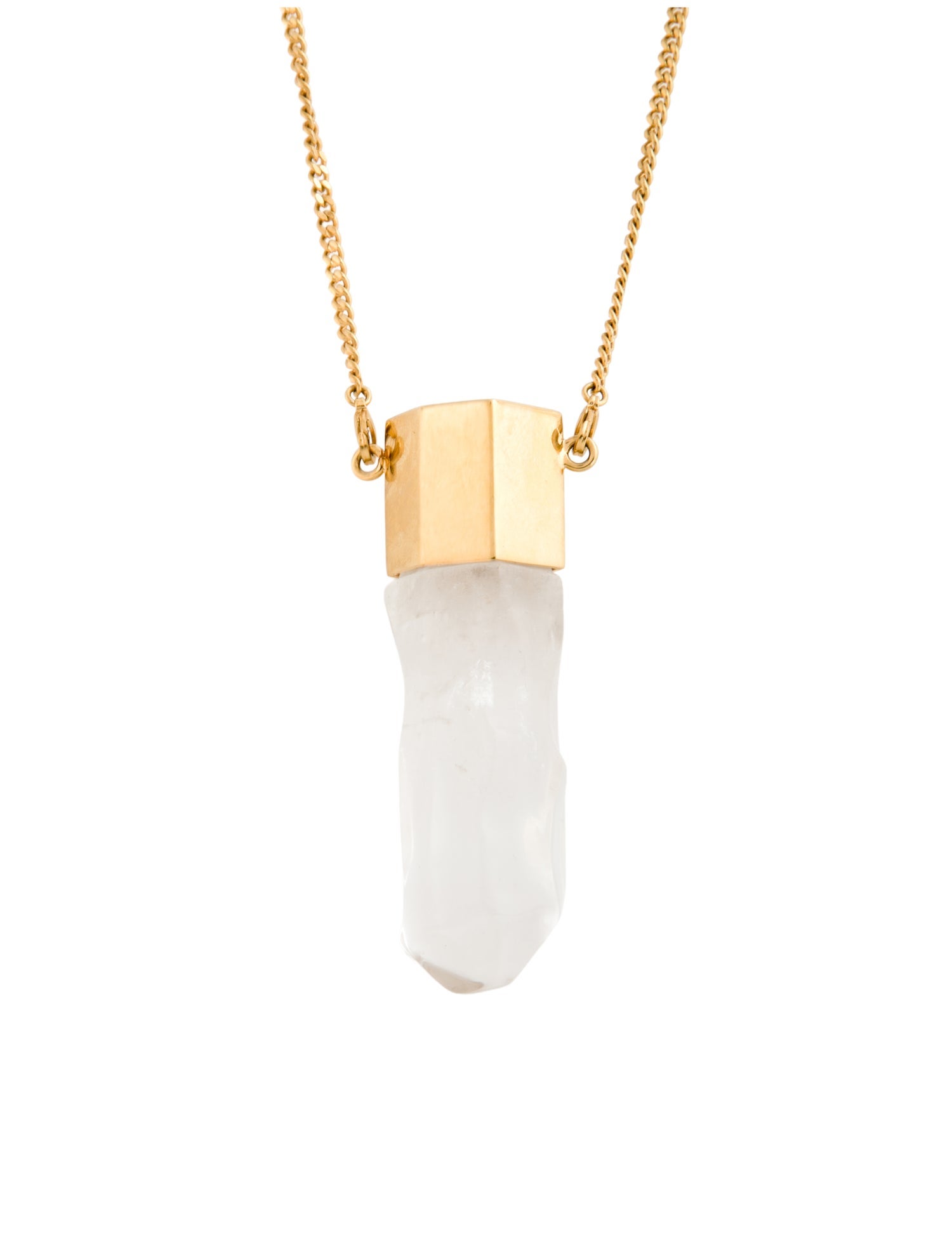 Chloé Diann Rock Crystal Thin Pendant Necklace
