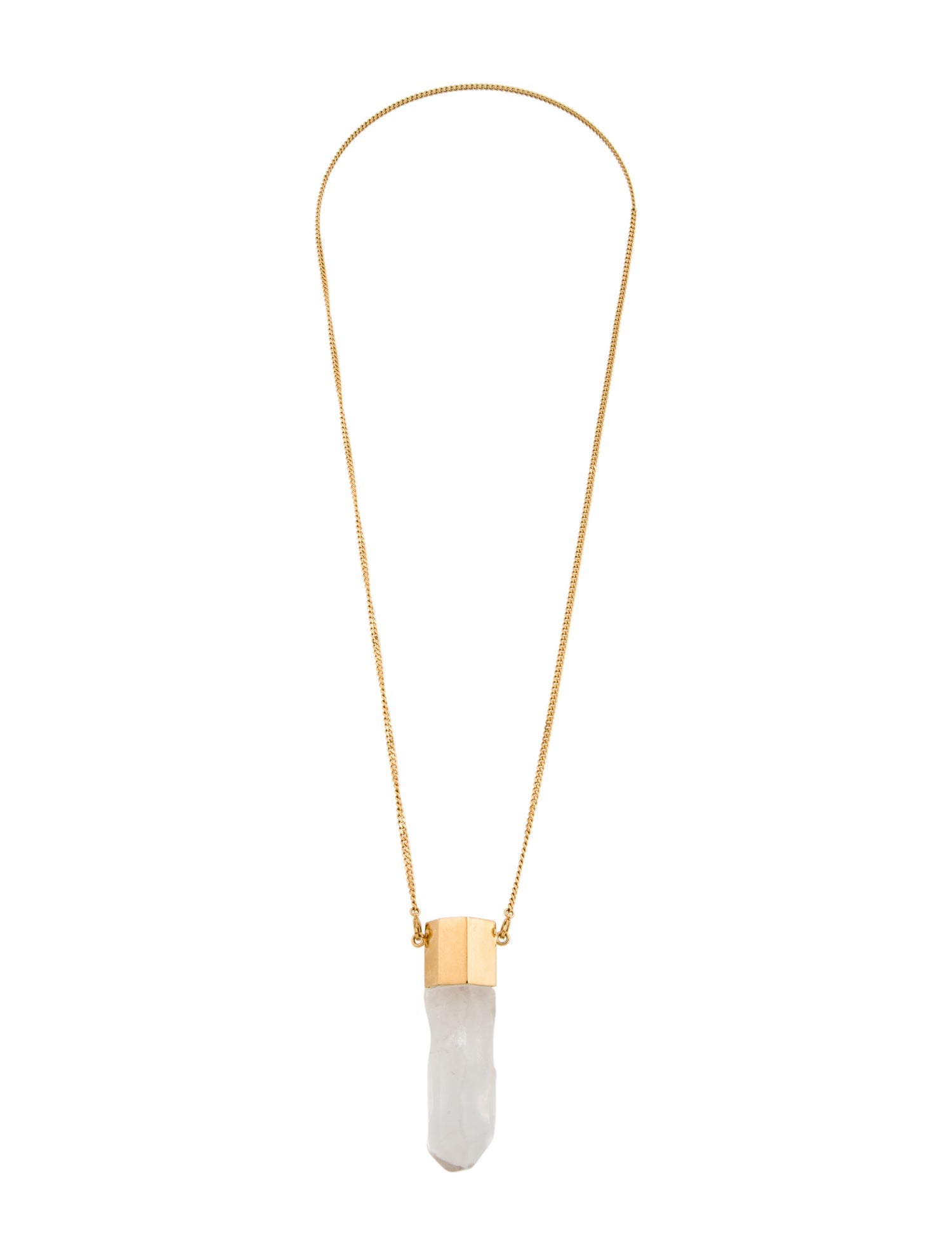 Chloé Diann Rock Crystal Thin Pendant Necklace