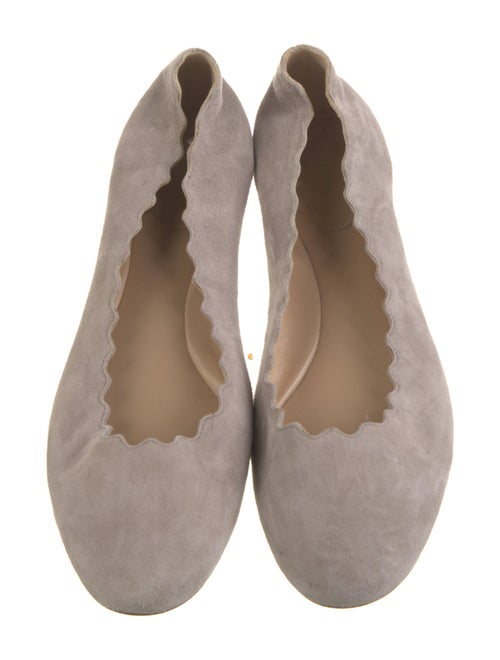 Chloé Suede Scalloped Accent Ballet Flats
