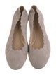 Chloé Suede Scalloped Accent Ballet Flats