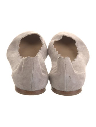 Chloé Suede Scalloped Accent Ballet Flats