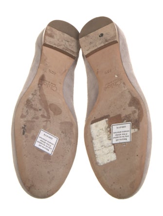 Chloé Suede Scalloped Accent Ballet Flats