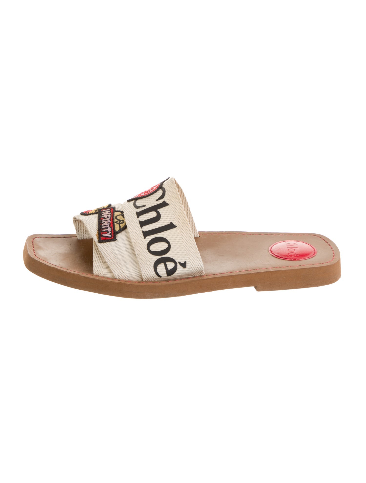 Chloé Canvas Embroidered Accent Sandals