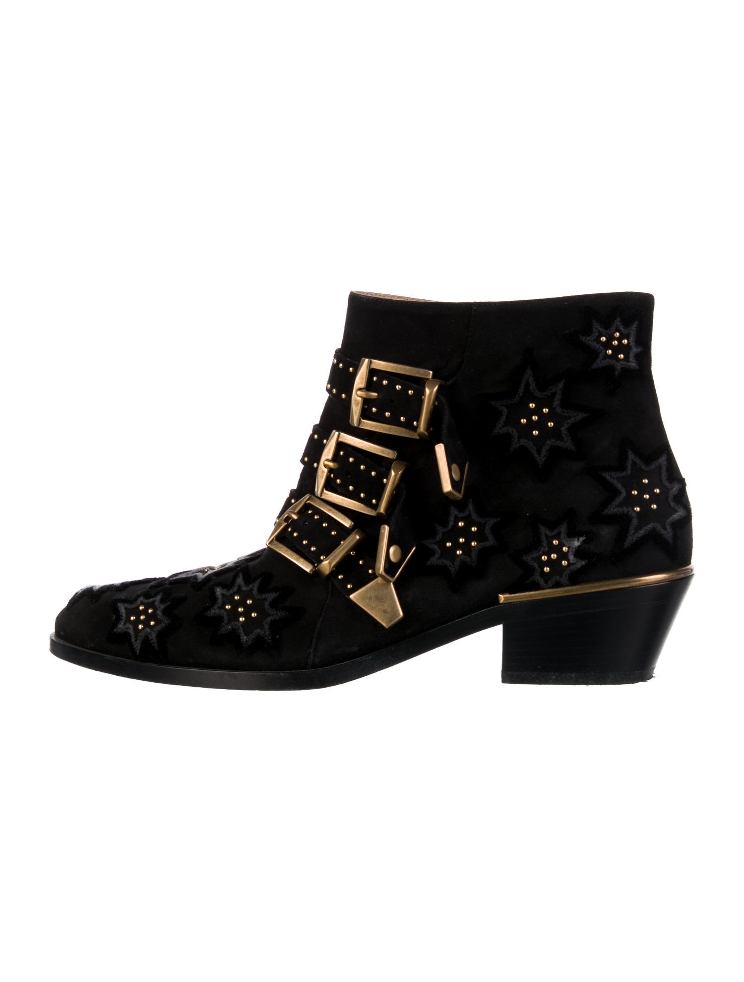 Chloé Suede Studded Accents Boots