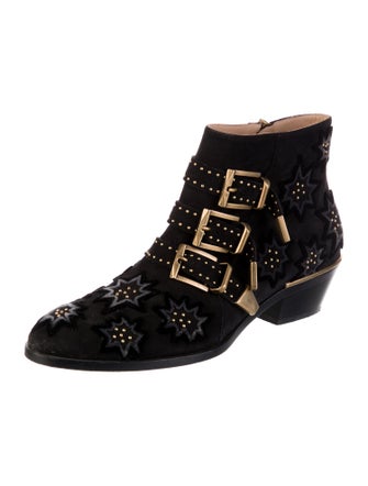 Chloé Suede Studded Accents Boots