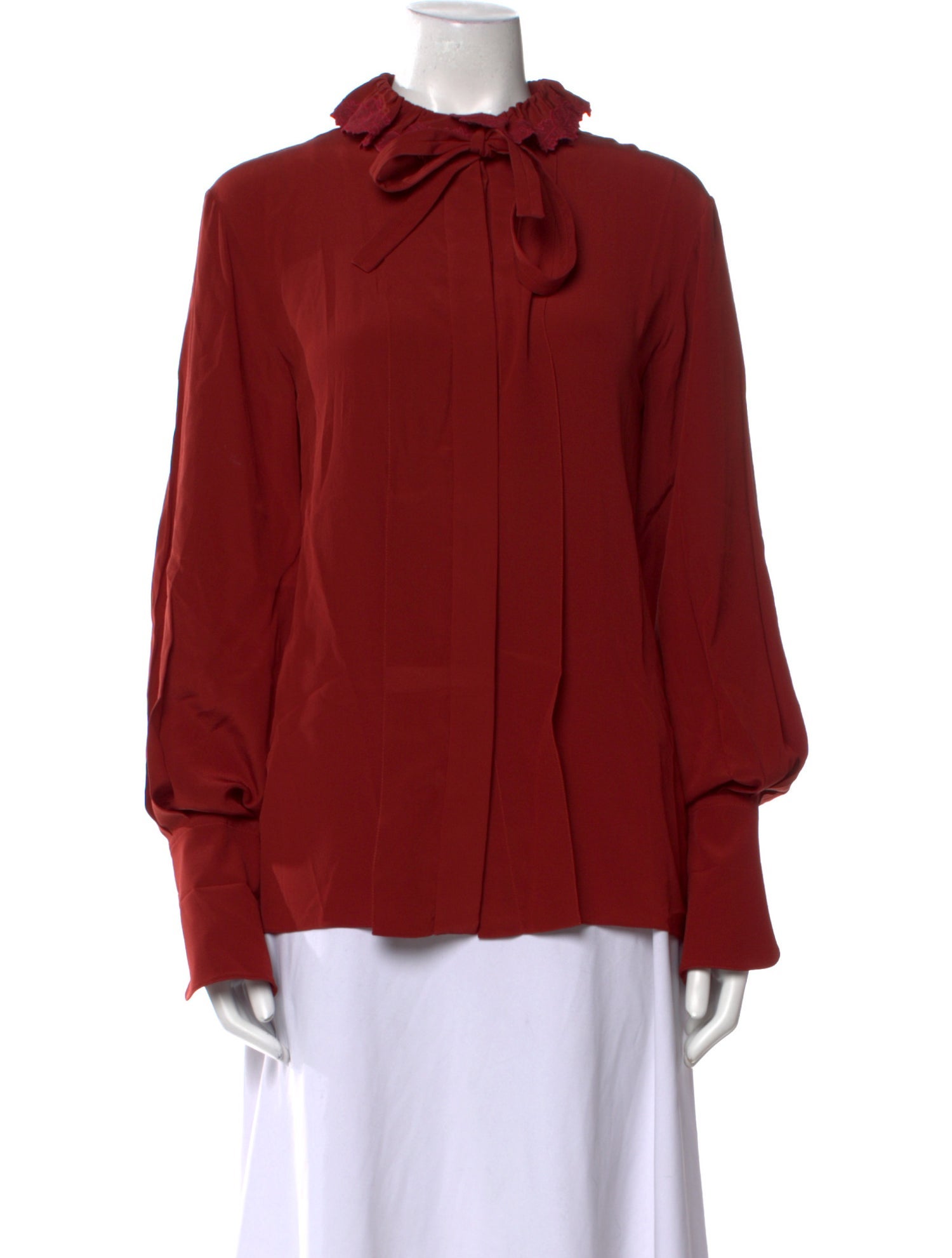 Chloé Silk Mock Neck Blouse