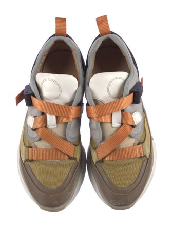 Chloé Leather Colorblock Pattern Sneakers