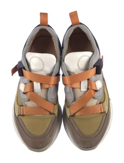 Chloé Leather Colorblock Pattern Sneakers