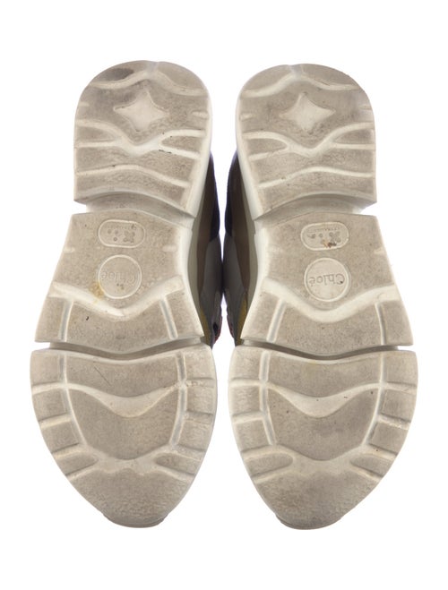 Chloé Leather Colorblock Pattern Sneakers