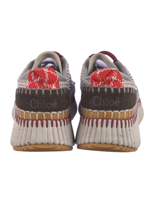 Chloé Tweed Pattern Whipstitch Trim Sneakers