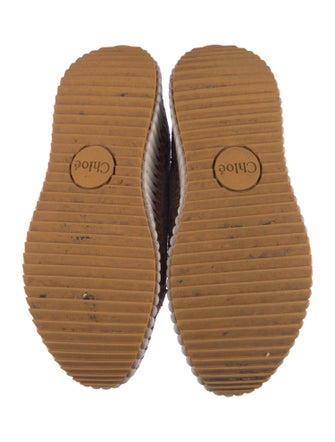 Chloé Tweed Pattern Whipstitch Trim Sneakers