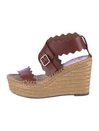 Chloé Leather Scalloped Accent Espadrilles