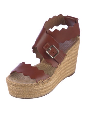 Chloé Leather Scalloped Accent Espadrilles