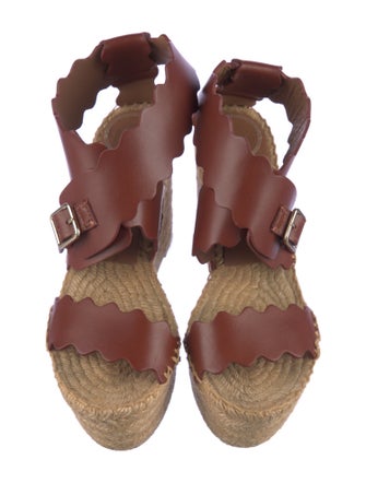 Chloé Leather Scalloped Accent Espadrilles