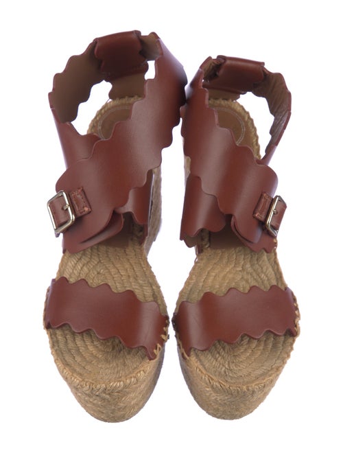 Chloé Leather Scalloped Accent Espadrilles