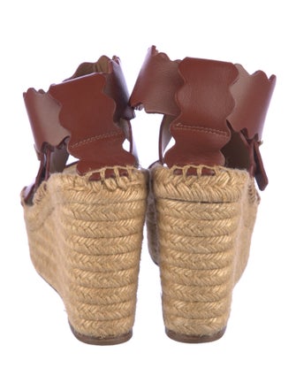 Chloé Leather Scalloped Accent Espadrilles