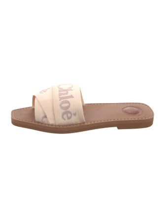 Chloé Leather Graphic Print Slides
