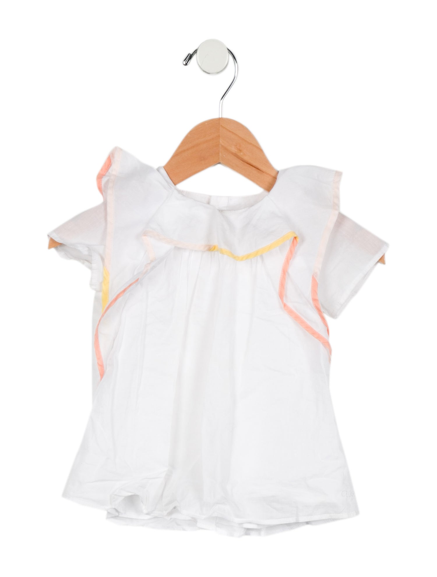 Chloé Girls' Short Sleeve Ruffle Shirt