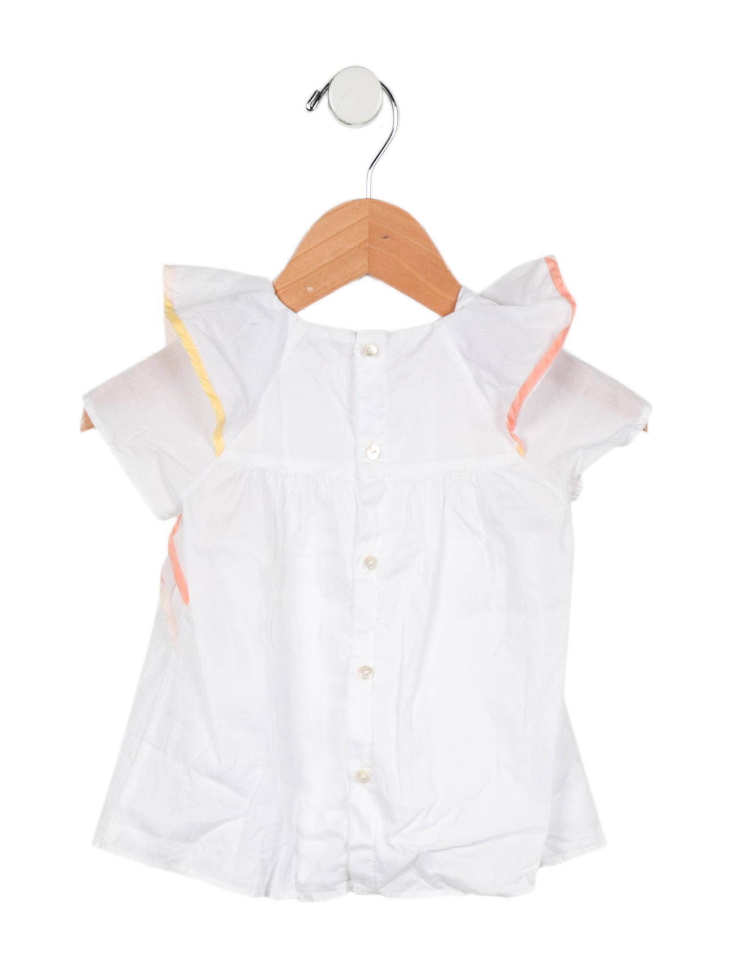 Chloé Girls' Short Sleeve Ruffle Shirt