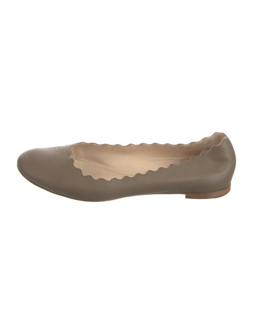 Chloé Leather Scalloped Accent Ballet Flats