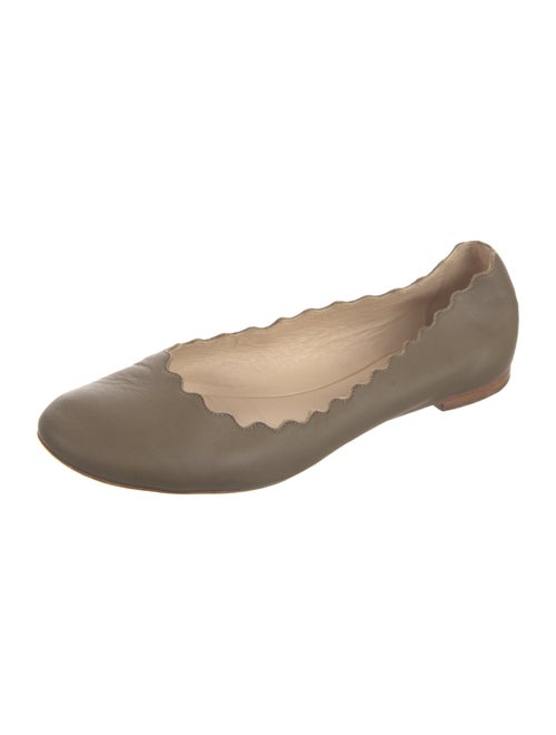 Chloé Leather Scalloped Accent Ballet Flats