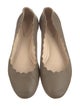 Chloé Leather Scalloped Accent Ballet Flats