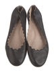 Chloé Leather Scalloped Accent Ballet Flats