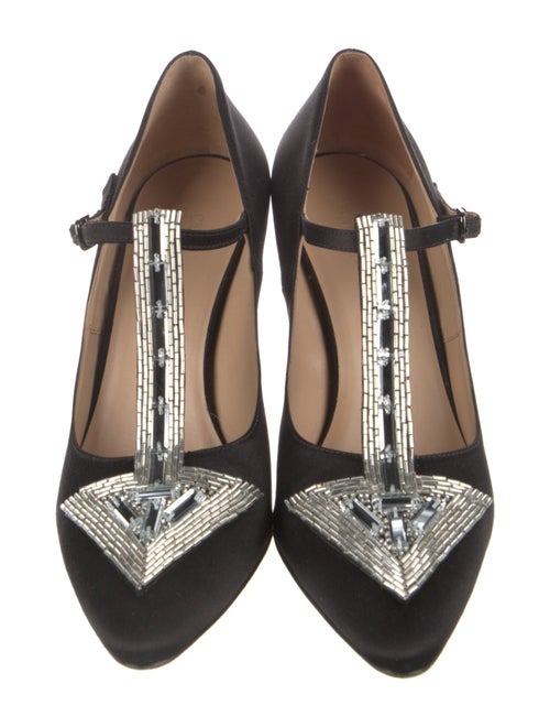 Chloé Suede Beaded Accents T-Strap Pumps