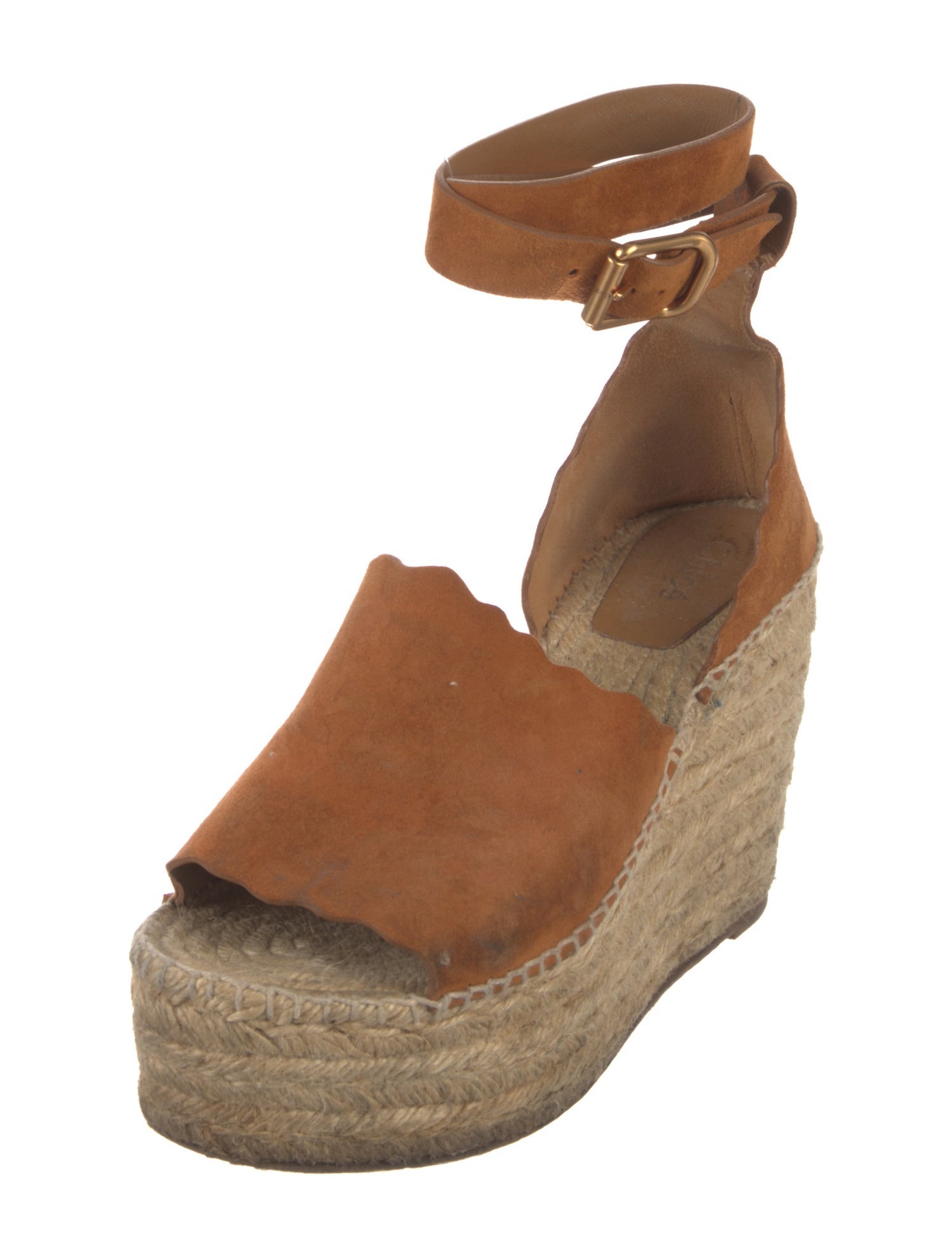 Chloé Suede Scalloped Accent Espadrilles