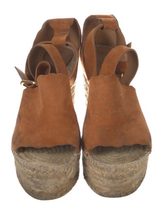 Chloé Suede Scalloped Accent Espadrilles