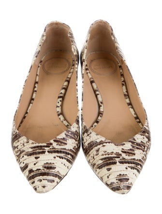 Chloé Leather Animal Print Flats