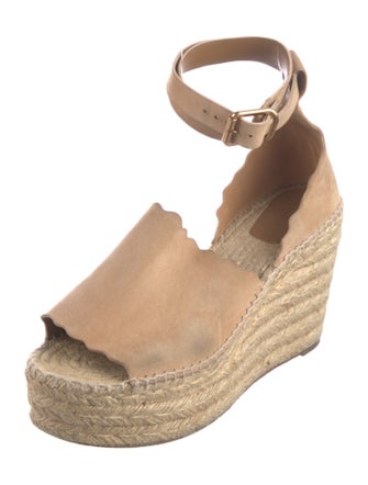 Chloé Suede Scalloped Accent Espadrilles