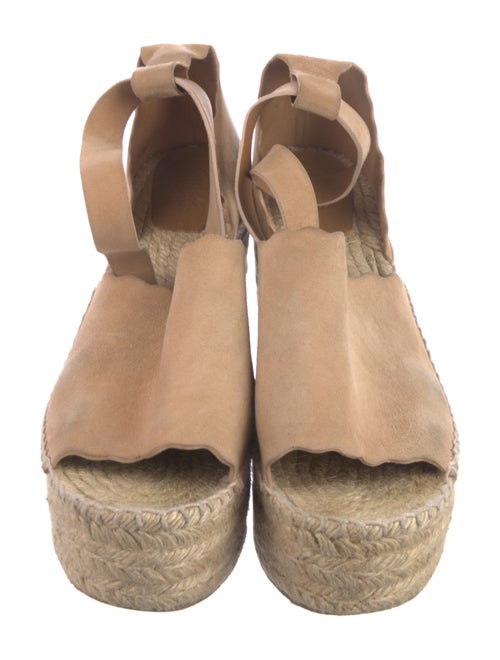 Chloé Suede Scalloped Accent Espadrilles