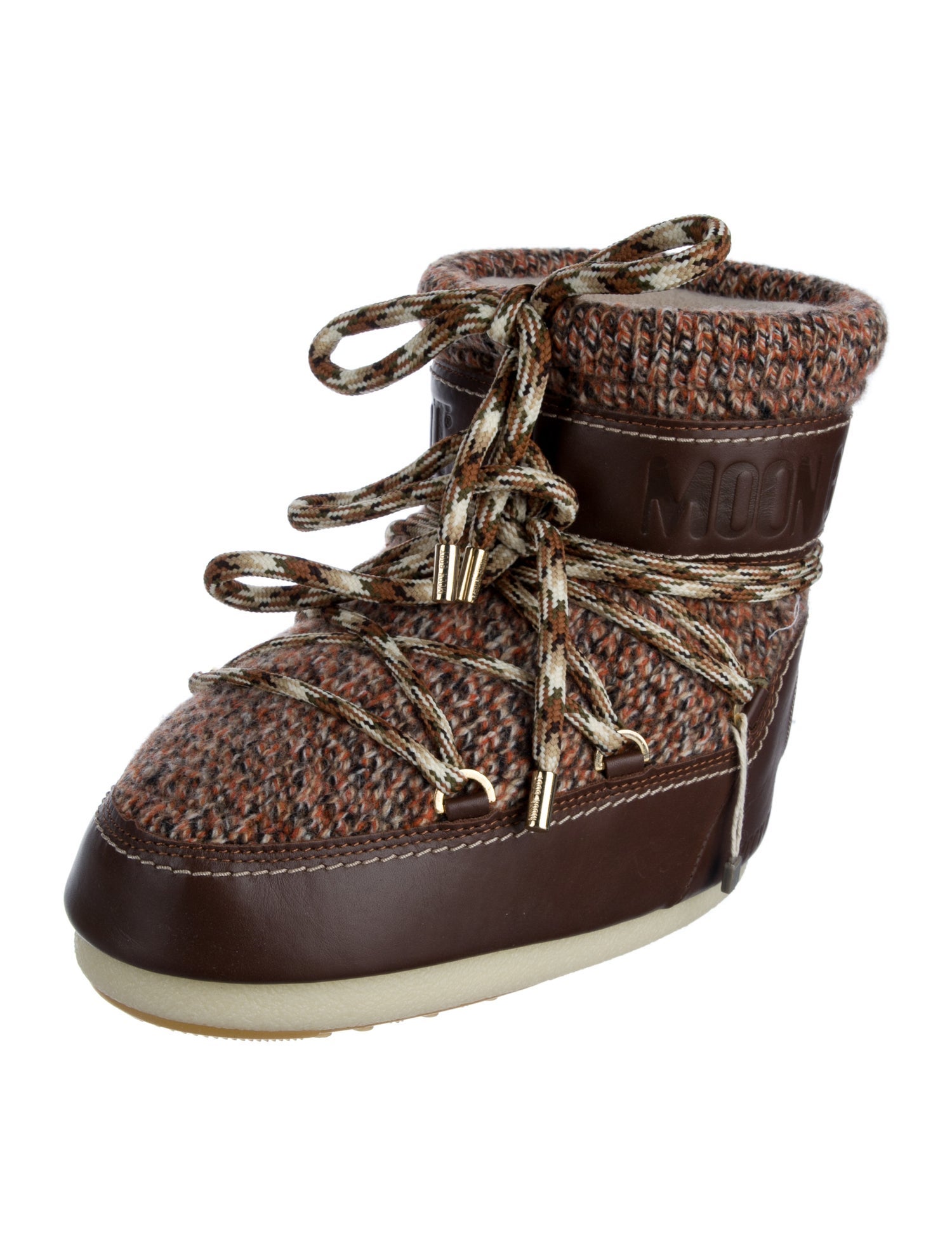 Moon Boot x Chloé Leather Lace-Up Boots w/ Tags