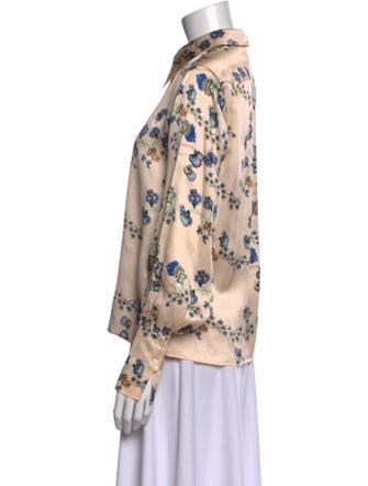 Chloé Silk Printed Button-Up Top