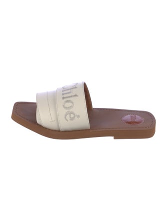 Chloé Leather Graphic Print Slides