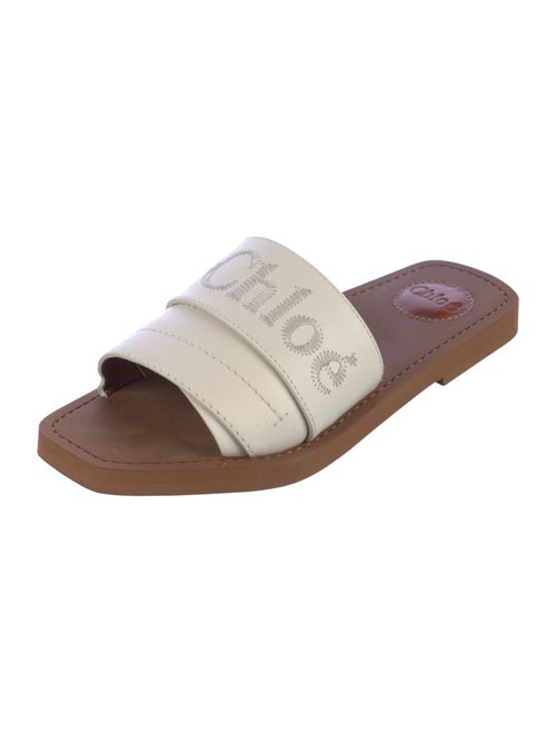 Chloé Leather Graphic Print Slides
