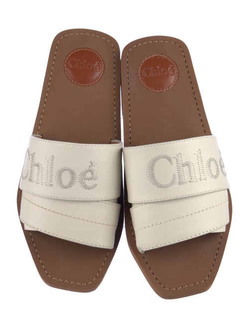 Chloé Leather Graphic Print Slides