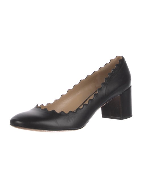Chloé Leather Scalloped Accent Pumps