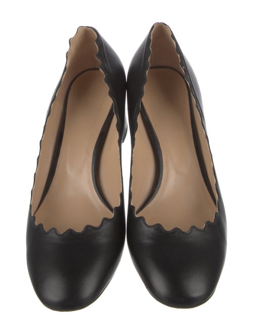 Chloé Leather Scalloped Accent Pumps