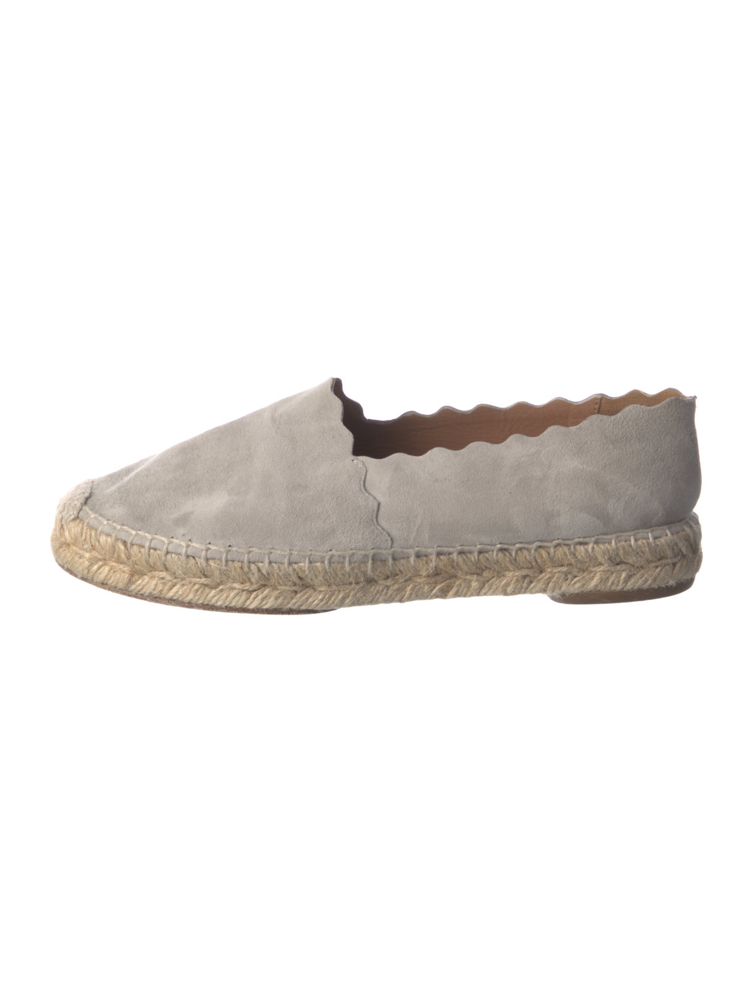 Chloé Suede Scalloped Accent Espadrilles