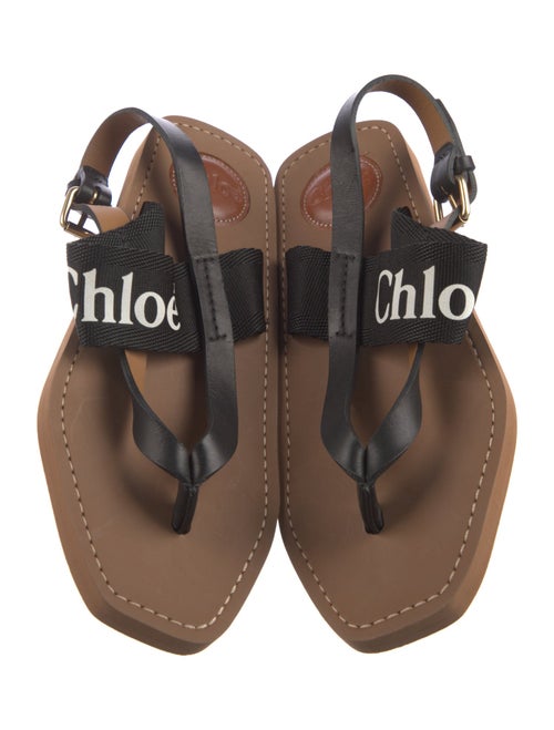 Chloé Leather Graphic Print Slingback Sandals