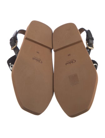 Chloé Leather Graphic Print Slingback Sandals