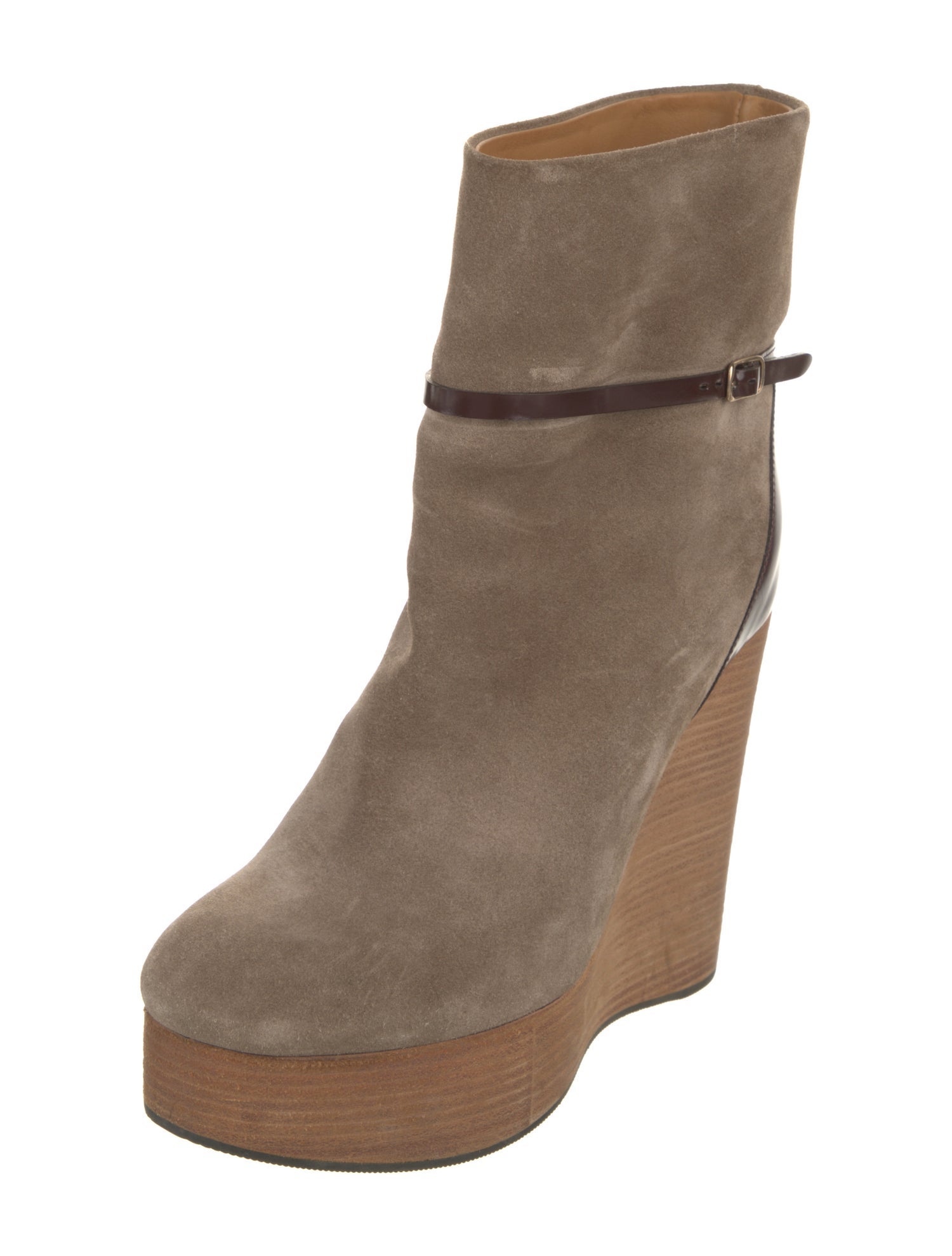 Chloé Suede Colorblock Pattern Boots